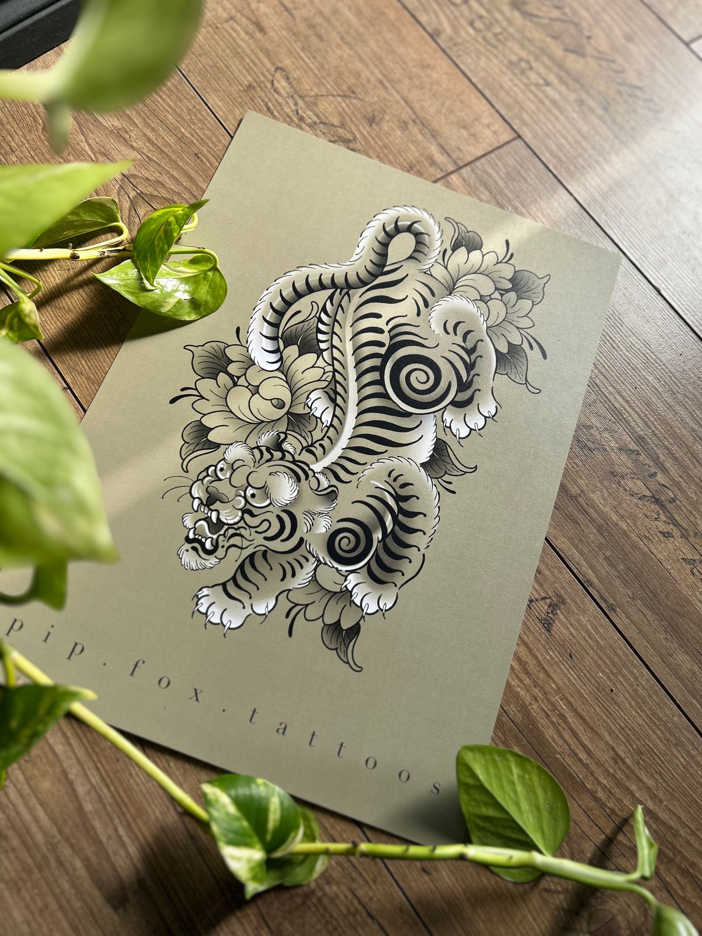 Tibetan tiger A3 print by Pip Fox