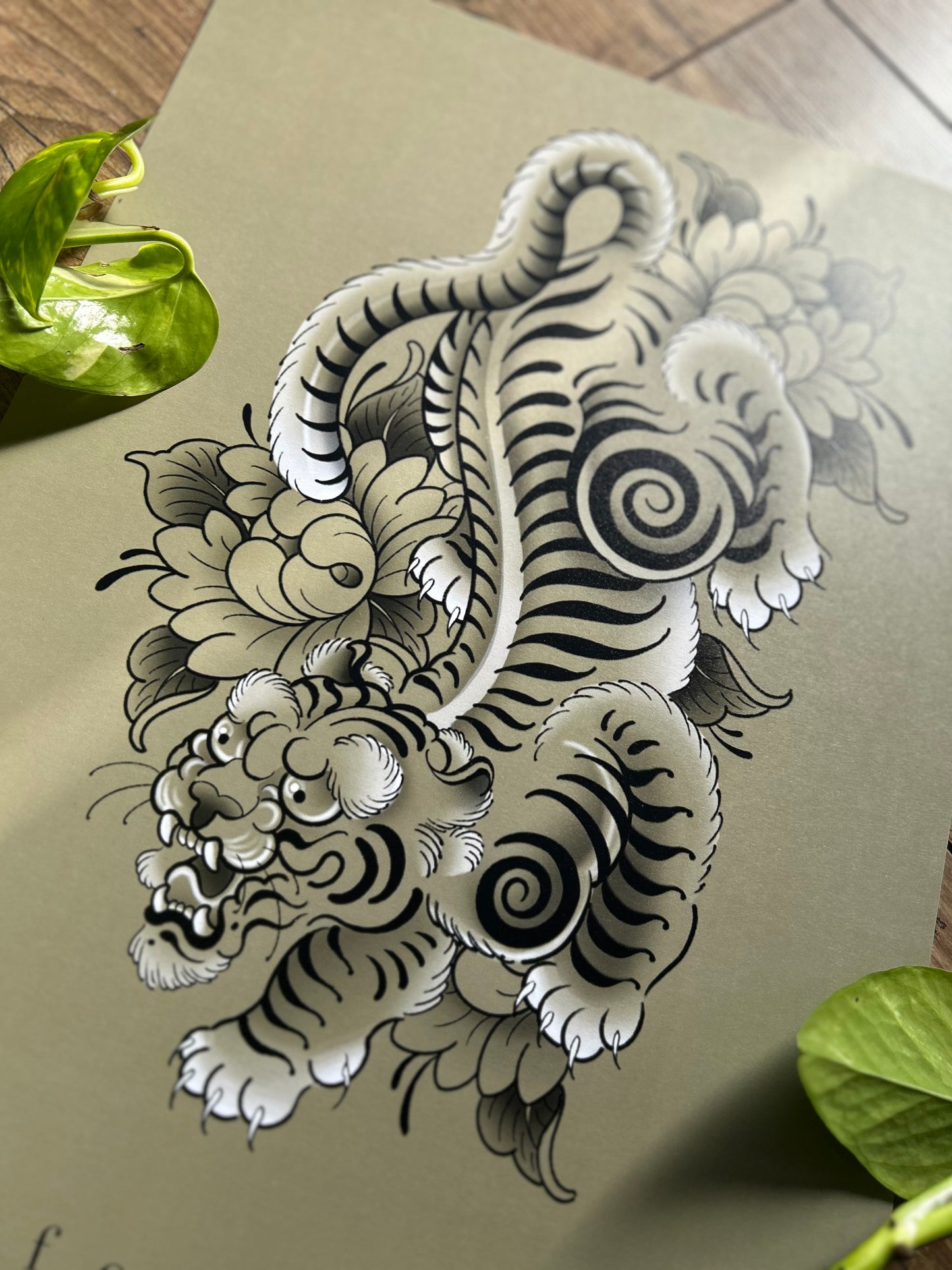 Tibetan tiger A3 print by Pip Fox