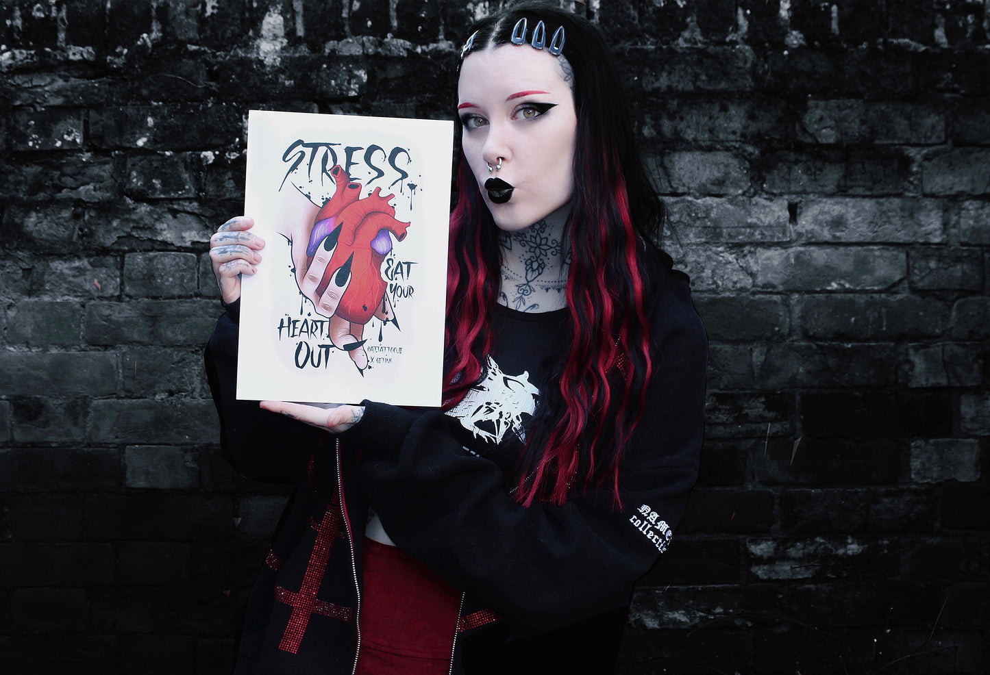 Stress eat your heart out print