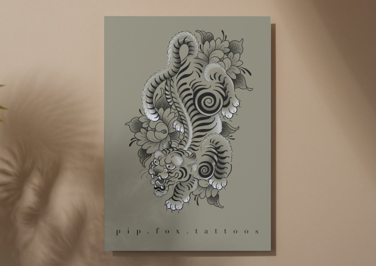 Tibetan tiger A3 print by Pip Fox